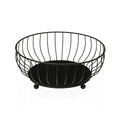 Fruit Bowl Versa Black Metal Steel 27,5 X 11 X 27,5 CM