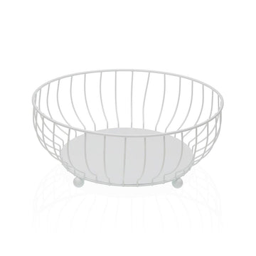 Fruit Bowl Versa White Metal Steel 27,5 X 11 X 27,5 CM