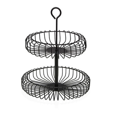 Fruit Bowl Versa Black Metal Steel 32 x 37 x 32 cm