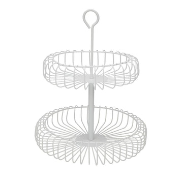 Fruit Bowl Versa White Metal Steel 32 x 37 x 32 cm