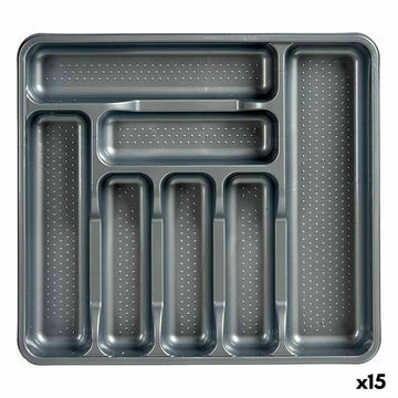 Cutlery Organiser Kinvara 041188 041188 Grey Plastic 39 x 5 x 42,5 cm 42,5 x 5 x 39 cm (15 Units)