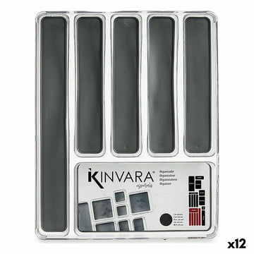 Cutlery Organiser Kinvara W623317 W623317 Grey Transparent Silicone Plastic TPR Recycled plastic 32,3 x 4,5 x 40 cm (12 Units)
