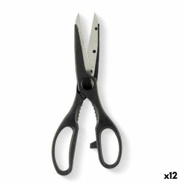 Kitchen Scissors Kinvara KN0194 KN0194 Black Silver Stainless steel 7,5 x 21 x 1 cm (12 Units)