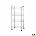 Vegetable trolley Kinvara W4117-1-S W4117-1-S Silver Metal polypropylene Plastic 37 x 27 x 82,5 cm 26,5 x 82 x 8,5 cm (4 Units)