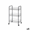 Vegetable trolley Kinvara W4116-1-B W4116-1-B Black Metal polypropylene Plastic 37 x 27 x 63 cm 26,5 x 56 x 8,5 cm (4 Units)