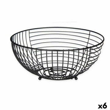 Fruit Bowl Kinvara W7728-1P W7728-1P Black Metal 28 x 12 x 28 cm (6 Units)