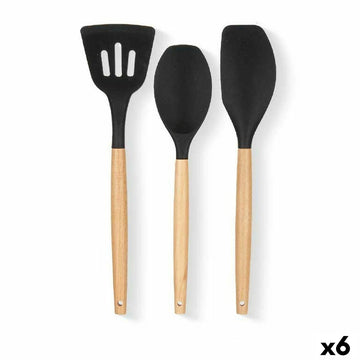 Kitchen Utensils Set Kinvara KT190069 KT190069 Wood Silicone 20 x 32 x 4 cm 20 x 37 x 3,5 cm (6 Units)