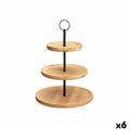 Fruit Bowl Kinvara KT225015-2 KT225015-2 Black Natural Metal Bamboo 25 x 37 x 25 cm (6 Units)
