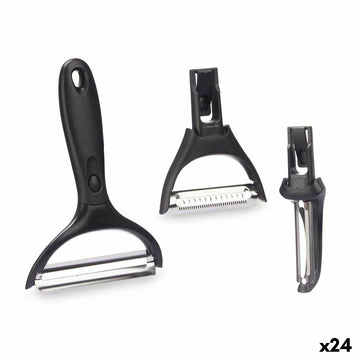 Set of Peelers Kinvara KT190129 KT190129 Metal Stainless steel polypropylene ABS 14,5 x 22 x 2,5 cm Interchangeable heads 3 Piec