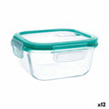 Hermetic Lunch Box Quid Ciclon Turquoise Glass 530 ml (12 Units)