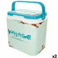 Portable Rigid Cooler Aktive 24 L 37 x 35 x 27 cm Blue (2 Units)